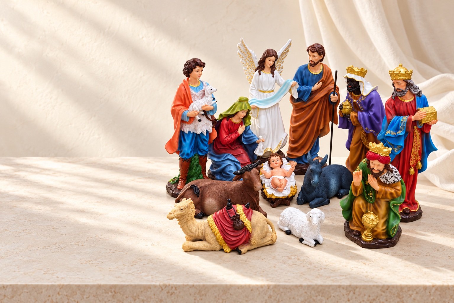 SEBCO Nativity collection in a softly lit studio