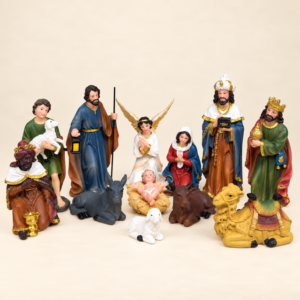 SEBCO Nativity set 1, with the Holy Family, angel, wise men, shepherd and animals